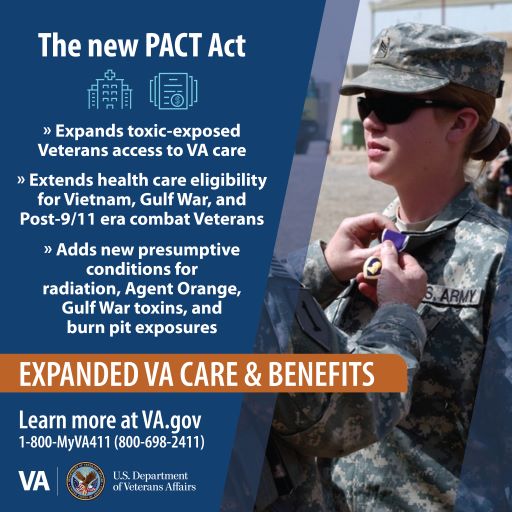 Image of Veteran with information about VA PACT Act